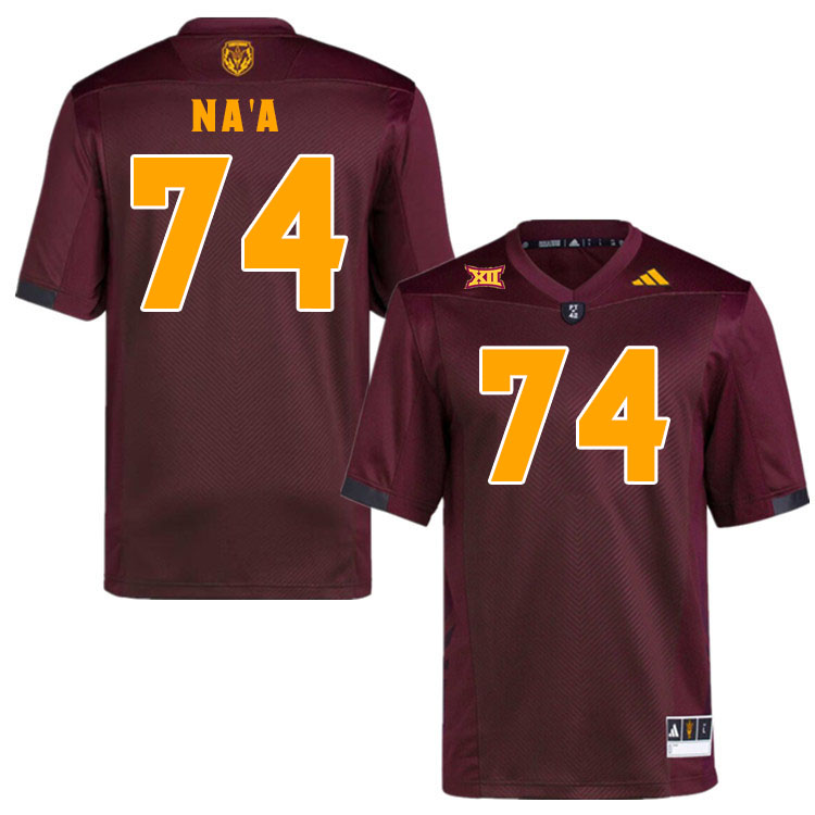 Men #74 Sean Na'a Arizona State Sun Devils College Football Jerseys Stitched-Maroon